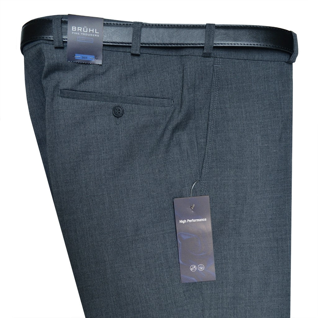 Bruhl Wool Mix Dress Trousers Grey Short Leg