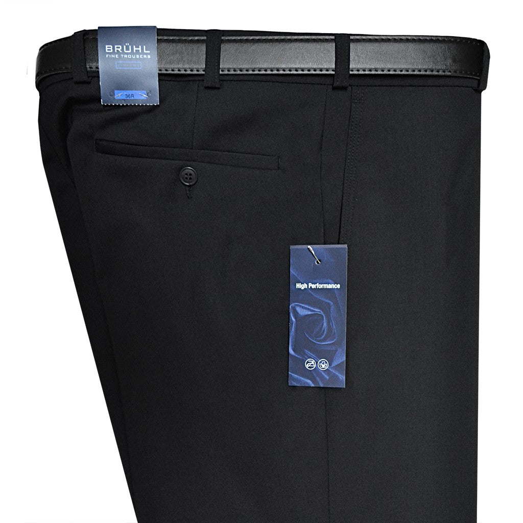 Bruhl Wool Mix Dress Trousers Black Regular Leg