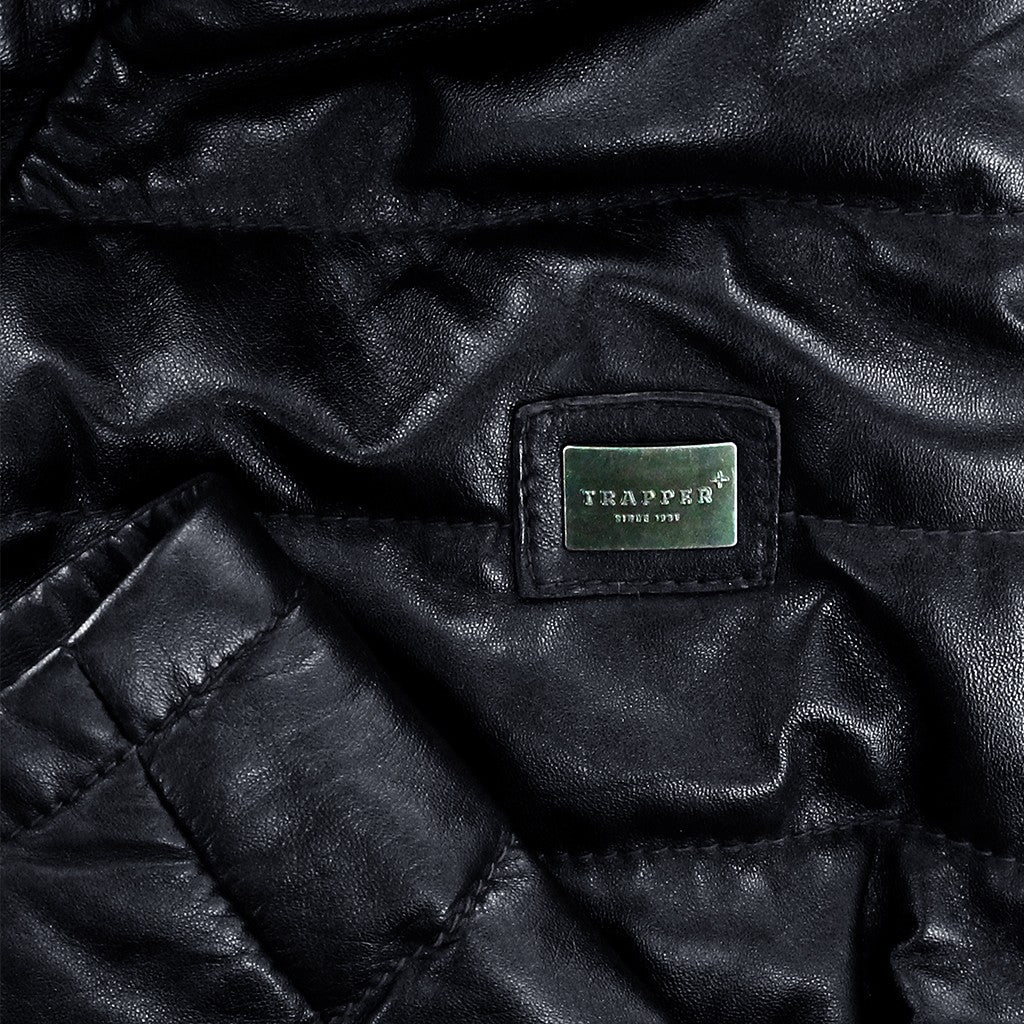Trapper Massimo Navy Leather Jacket