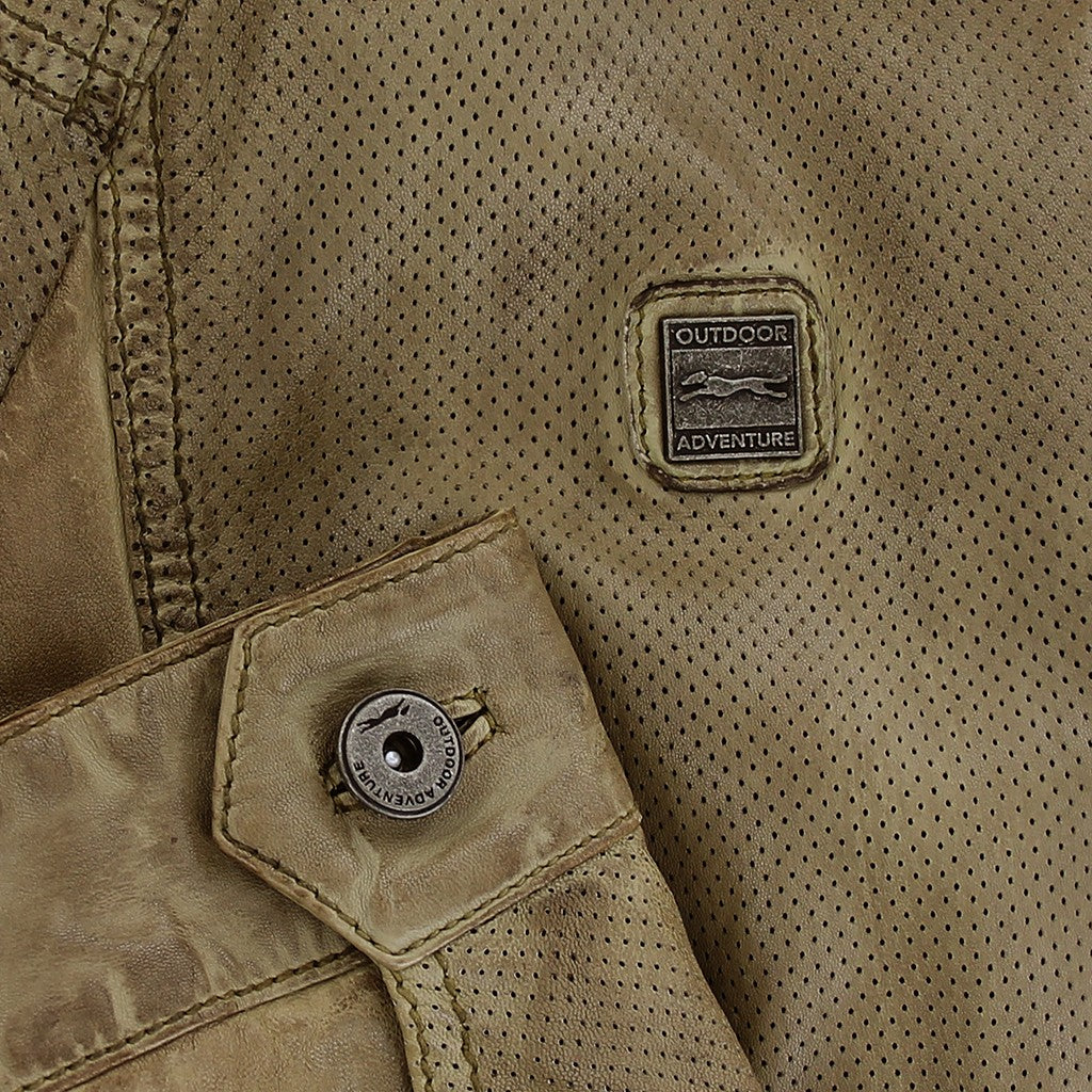 Trapper Stone Denim Leather Jacket