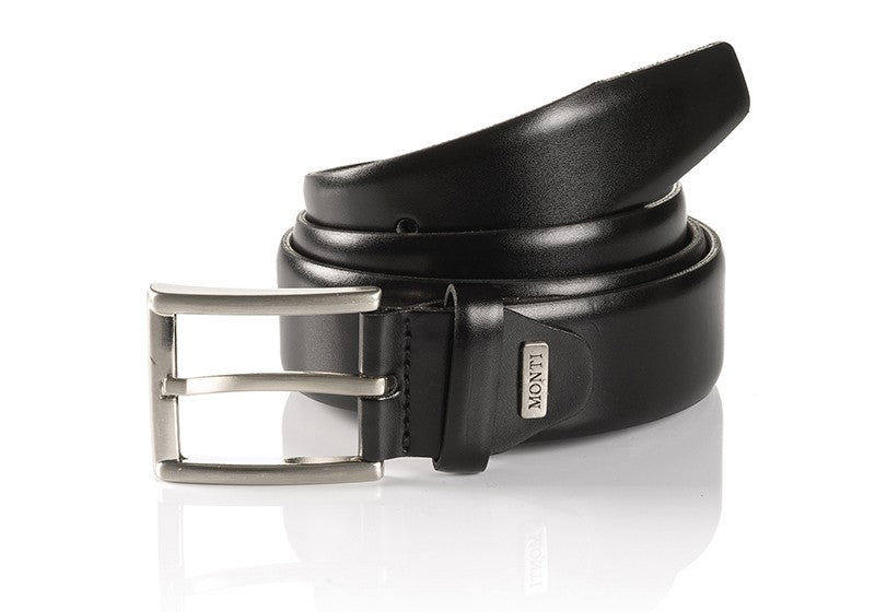 Monti Black Leather Smart Belt