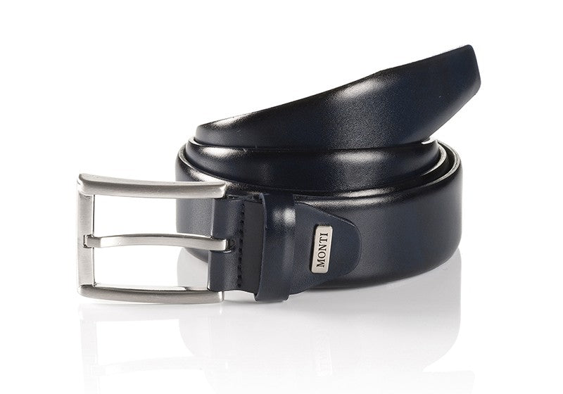 Monti Navy Leather Smart Belt