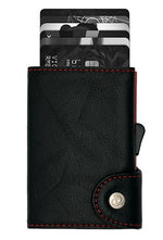 Load image into Gallery viewer, C-Secure Single Wallet Black Embossed Red Stitching 61
