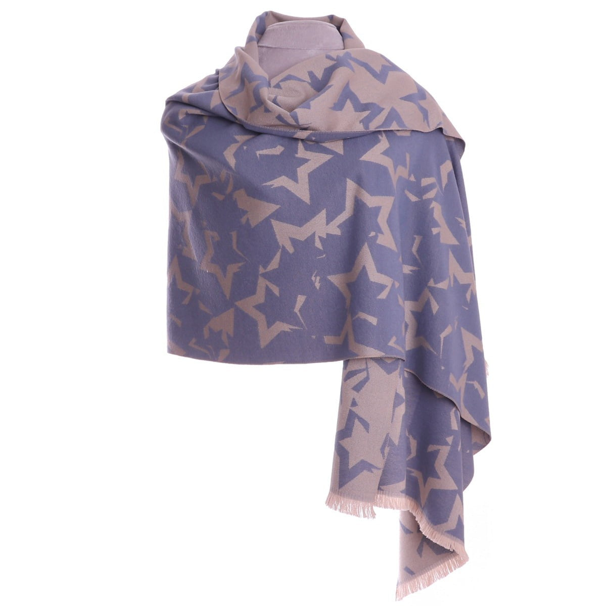 Zelly Star Reversible Scarf -BLUE