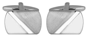 Diagonal Design Silver Cufflinks