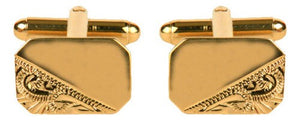 Cut Corner Gold Cufflinks