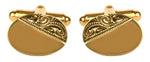 Load image into Gallery viewer, Dalaco Oval Third Engraved Gold Cufflinks
