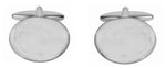 Load image into Gallery viewer, Dalaco Oval Flat Plain Rhodium Plated Cufflinks
