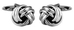 Load image into Gallery viewer, Dalaco Rhodium Double Cord Knot Cufflinks
