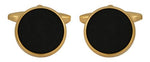 Load image into Gallery viewer, Dalaco Onyx &amp; Gold Round Cufflinks
