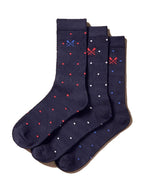 Load image into Gallery viewer, Crew Bamboo Navy Spot Socks
