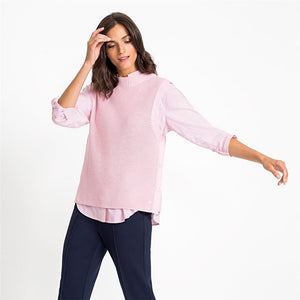 Olsen Striped Shirt -BUBBLEGUM