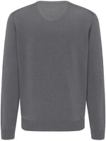 Load image into Gallery viewer, Fynch Hatton Classic V-Neck Cotton Sweater Steel

