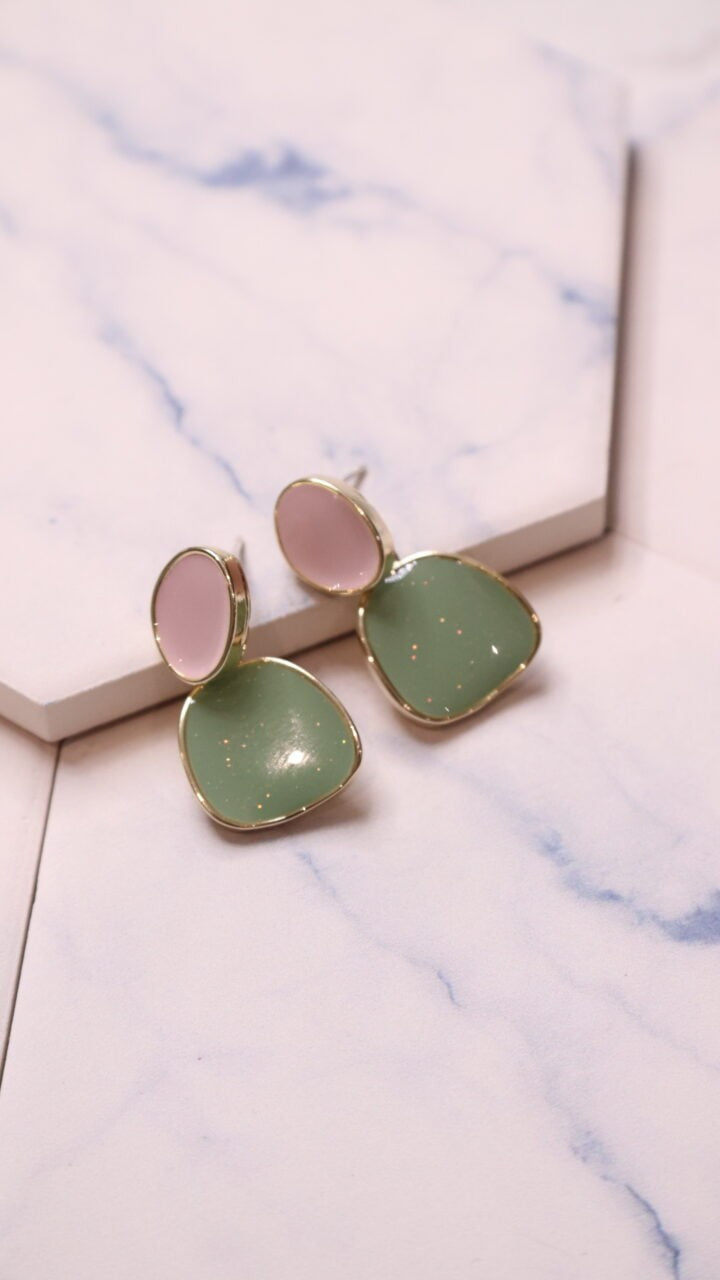 Zelly Pink & Green Earrings