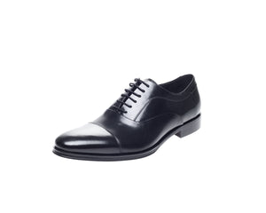 John White Black Guildhall Capped Oxford Shoes