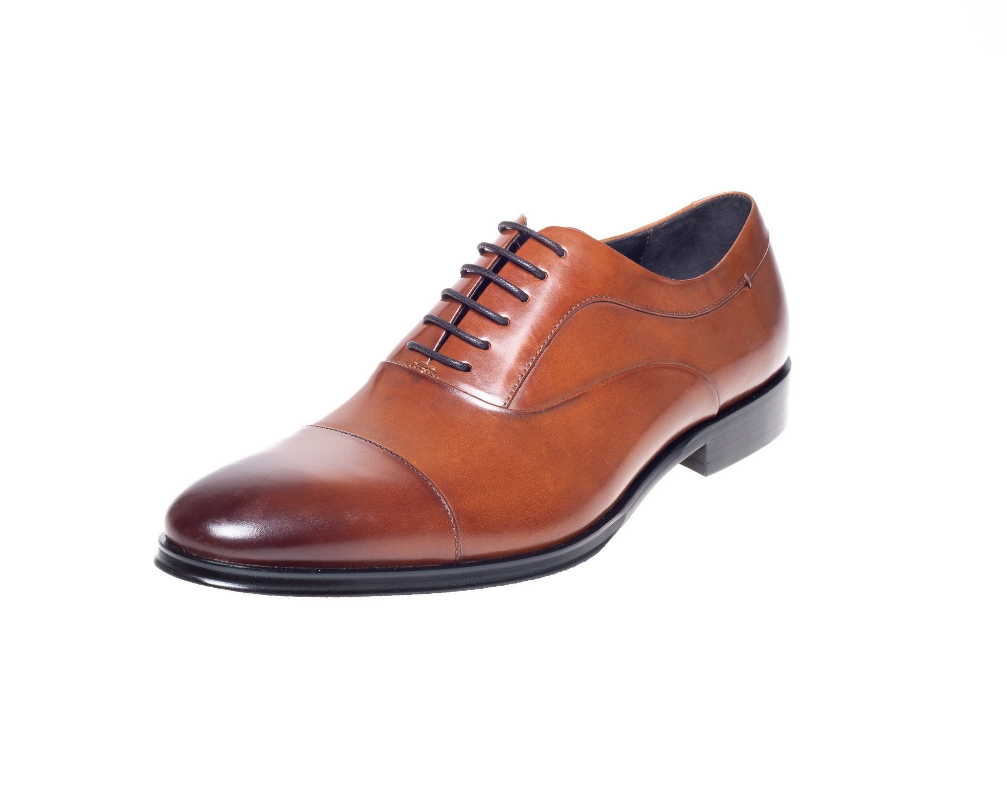 John White Tan Guildhall Capped Oxford Shoes