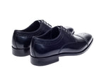 Load image into Gallery viewer, John White Black Lucan Semi Brogue Shoes
