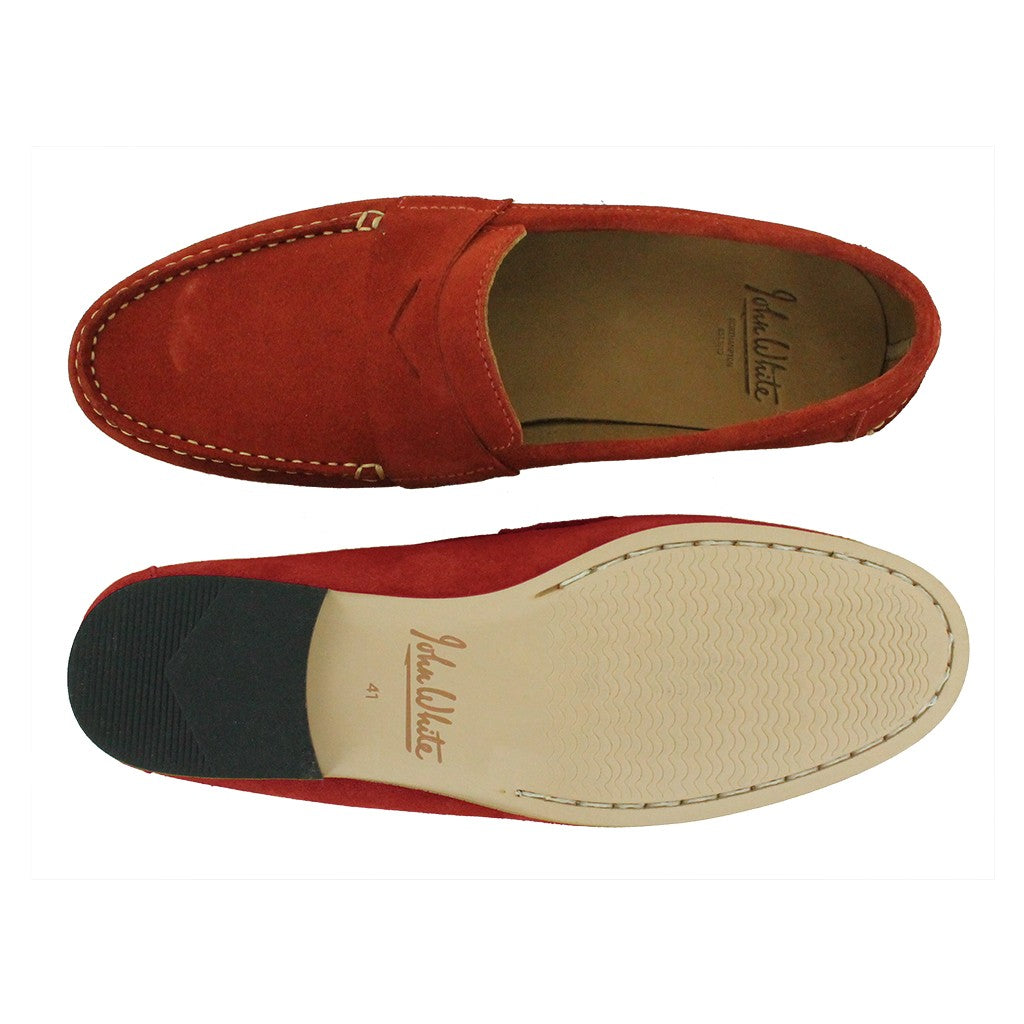 Red and hot sale white loafers