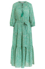Load image into Gallery viewer, Oui Green Tiered Maxi Dress

