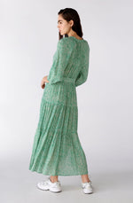 Load image into Gallery viewer, Oui Green Tiered Maxi Dress

