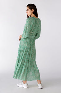 Oui Green Tiered Maxi Dress
