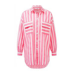 Load image into Gallery viewer, Just White Hibiscus Stripe Shirt
