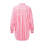 Load image into Gallery viewer, Just White Hibiscus Stripe Shirt
