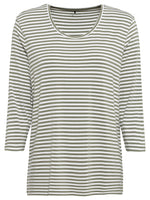 Load image into Gallery viewer, Olsen Striped Jersey Sage T-Shirt

