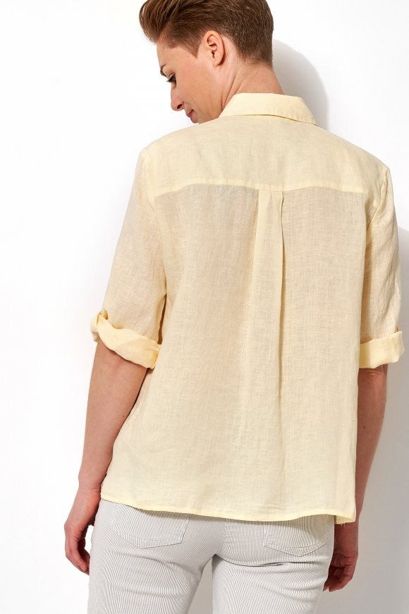 Toni Ecru Linen Shirt Blouse