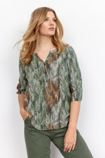 Load image into Gallery viewer, Soya Concept Khaki Patterned Blouse
