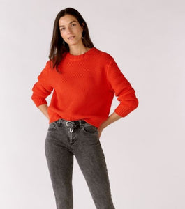 Oui Red Honeycomb Knit