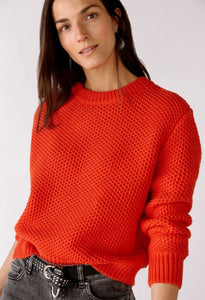 Oui Red Honeycomb Knit