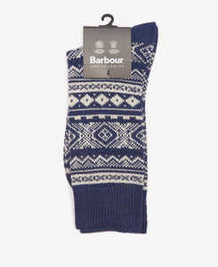 Barbour Fairisle Navy Socks