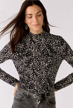 Load image into Gallery viewer, Oui Printed Black Roll Neck
