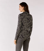 Load image into Gallery viewer, Oui Printed Black Roll Neck

