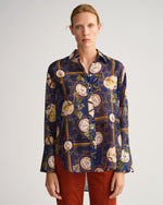 Load image into Gallery viewer, Gant Silk Navy Luxe Shirt
