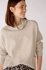Load image into Gallery viewer, Oui Patch Pocket Stone Jumper -STONE
