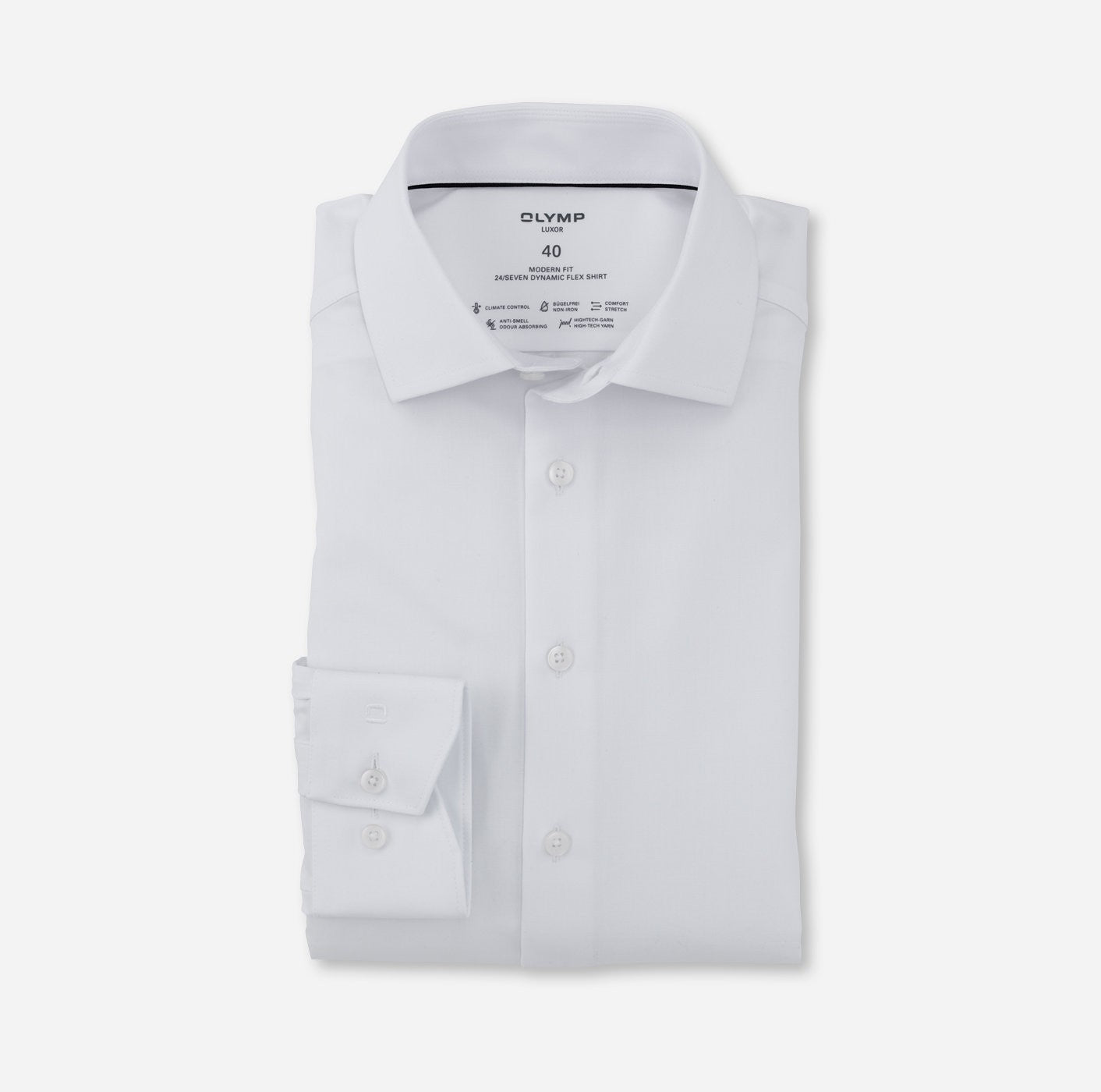 Olymp White Modern Fit Cutaway Collar Shirt