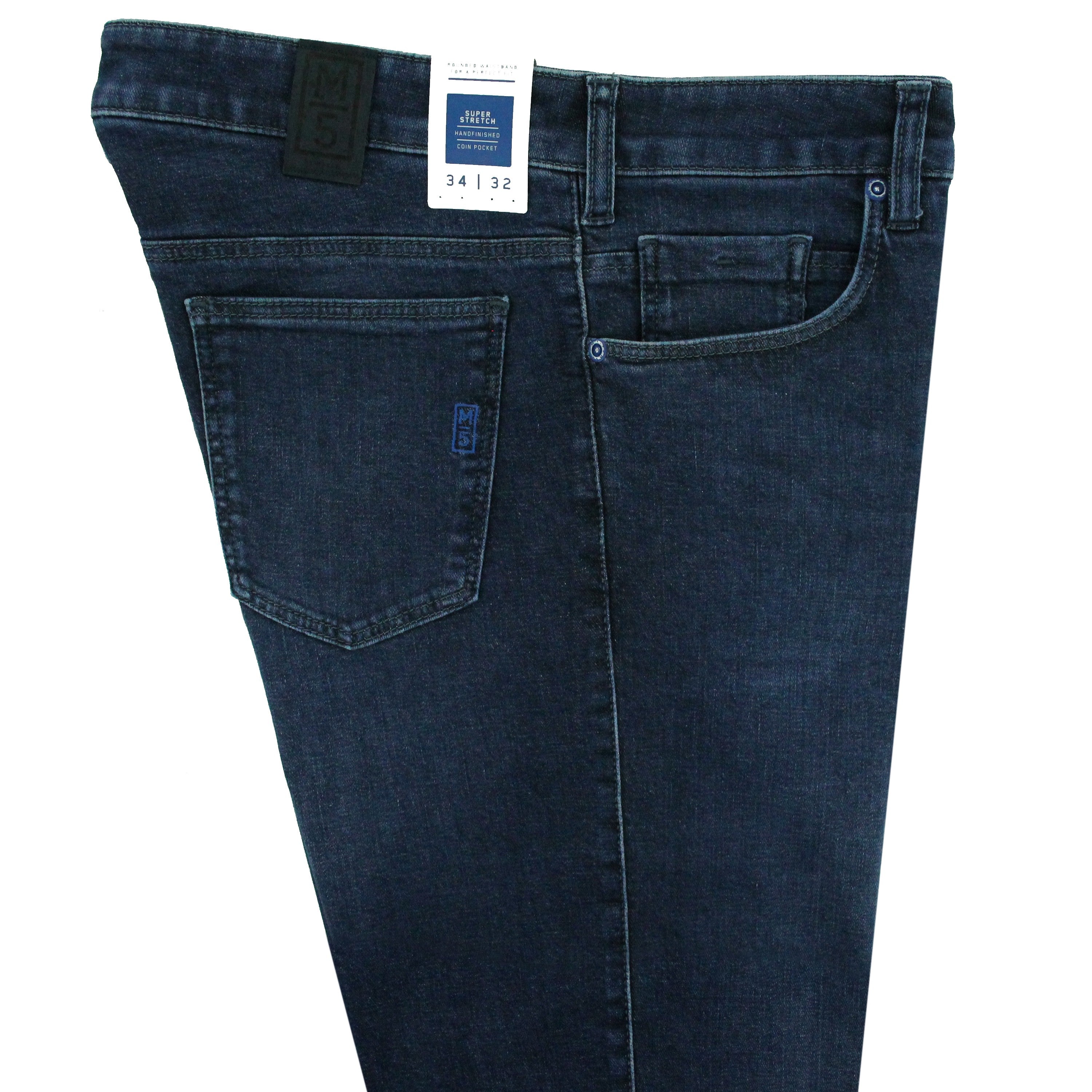 Meyer M5 Slim Fit Stretch Jeans Mid Blue Short Leg