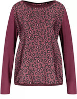 Load image into Gallery viewer, Gerry Weber Burgundy Leopard Print Top
