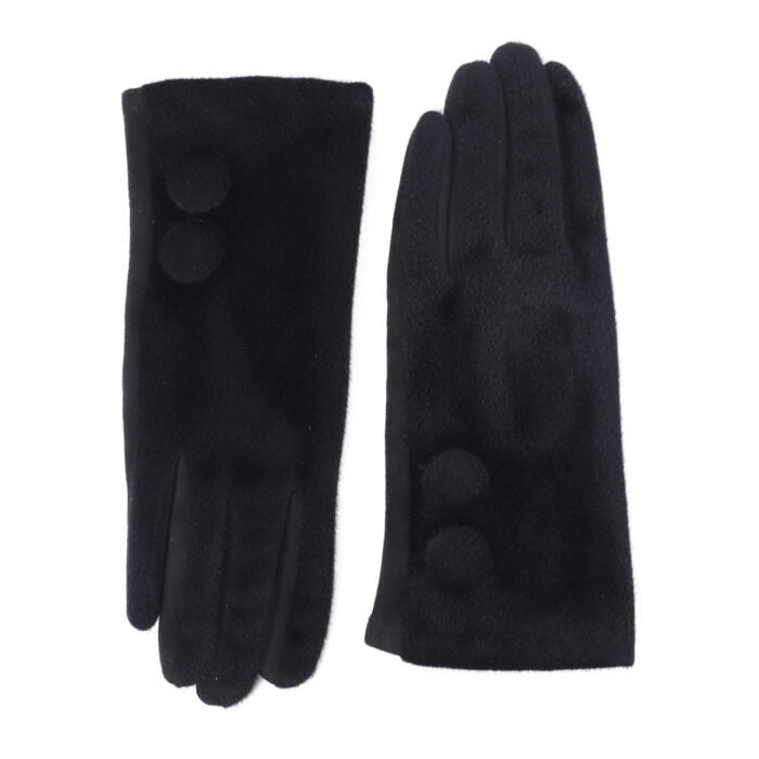 Zelly Black Aster Faux Fur Gloves