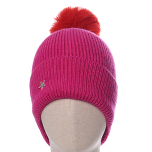 Zelly Hot Pink Bobble Hat