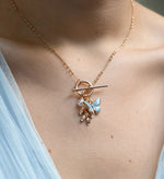 Load image into Gallery viewer, Fable Enamal Blue Butterfly Necklace
