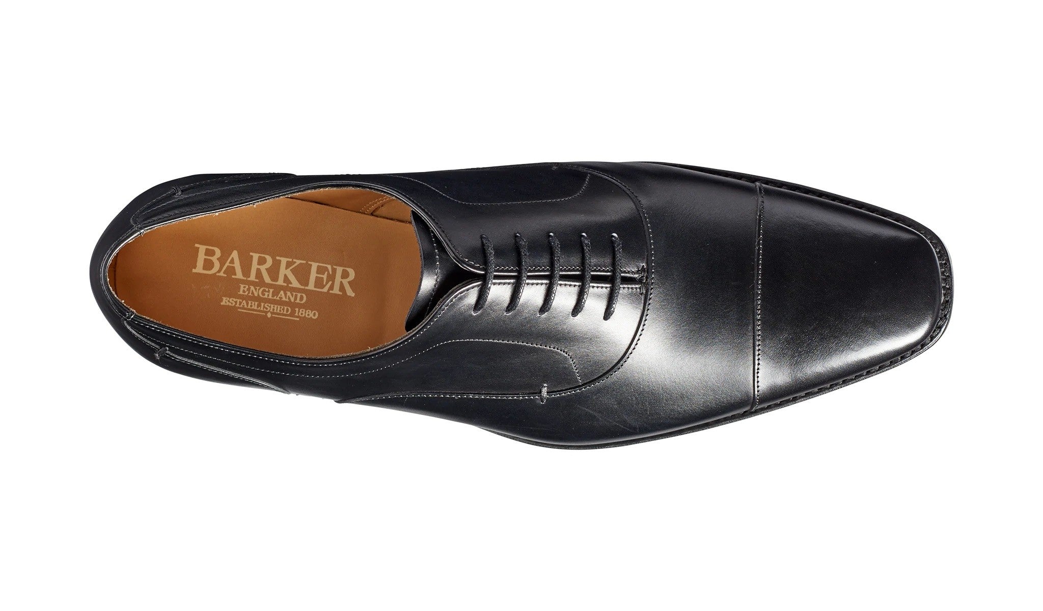 Barker Black Hi-Shine Oxford Liam Shoes