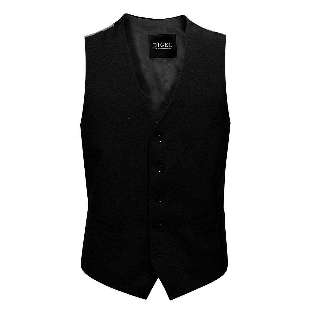 Digel Black Mix & Match Suit Waistcoat Regular Length