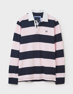 Load image into Gallery viewer, Crew Navy Pink Stripe Rugby Shirt
