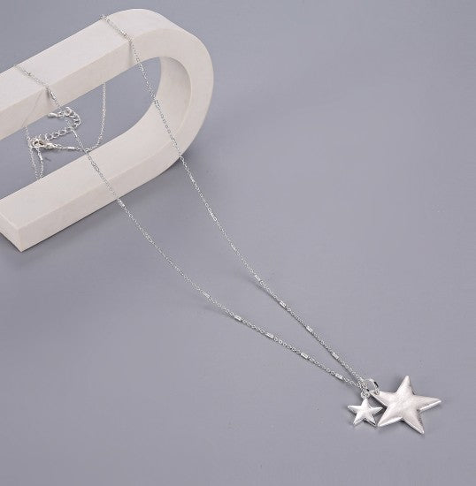 Gracee Silver Star Long Necklace