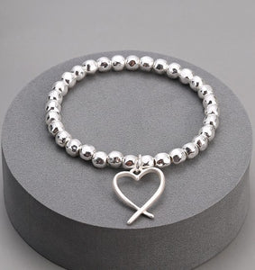 Gracee Silver Heart Bracelet