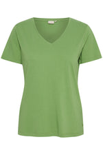 Load image into Gallery viewer, Cream Green V-Neck T-Shirt
