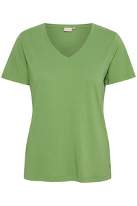 Cream Green V-Neck T-Shirt
